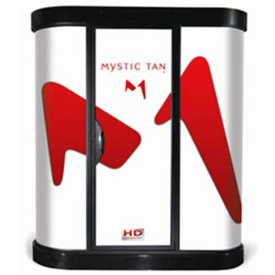Mystic Tan booth Exterior Red and White
